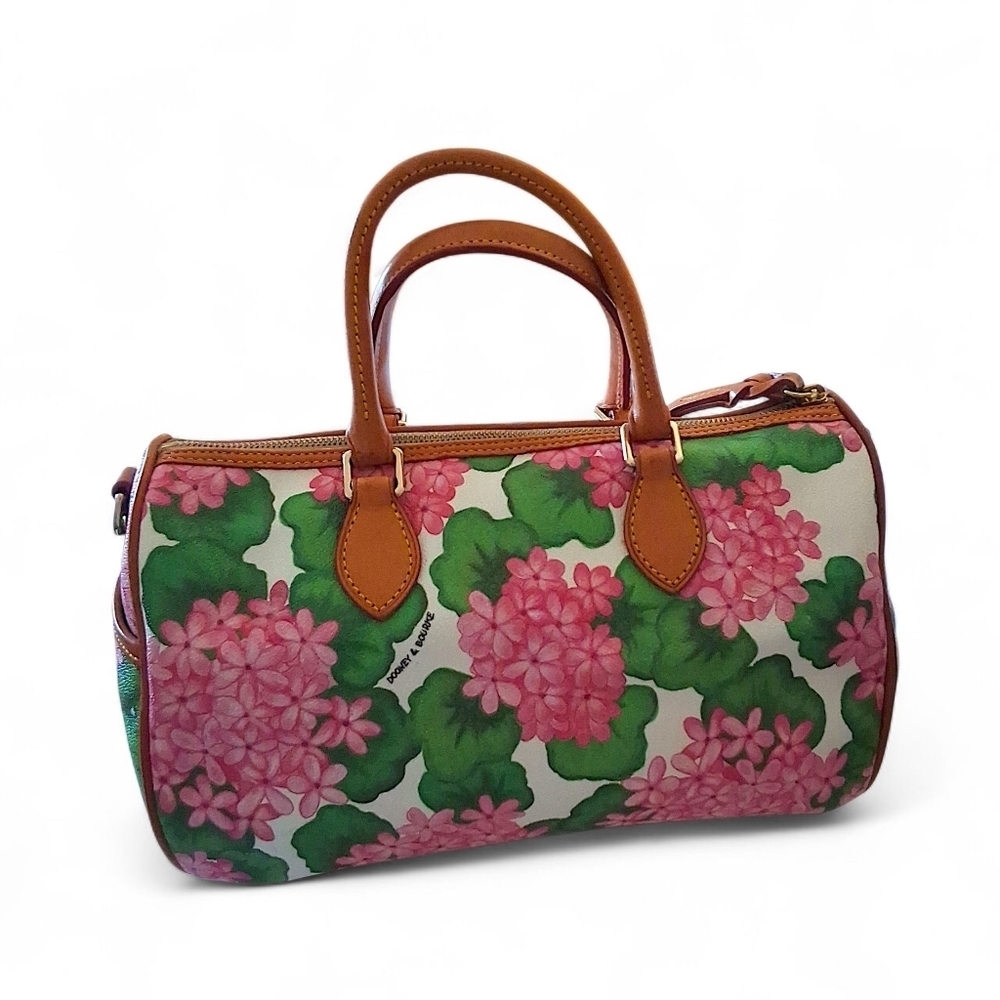 Dooney & Bourke Geranium Floral Satchel Boston Bag - Picture 4 of 16